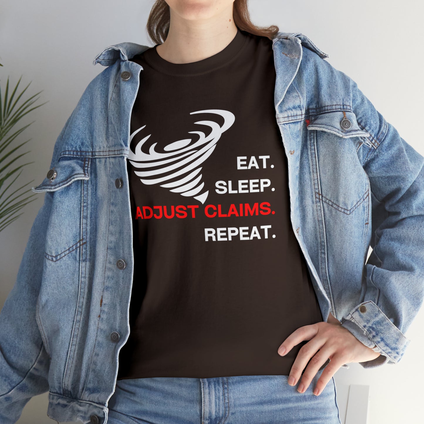 Claims Adjuster (Tornado/White Print) Mouse Pad Unisex Heavy Cotton Tee