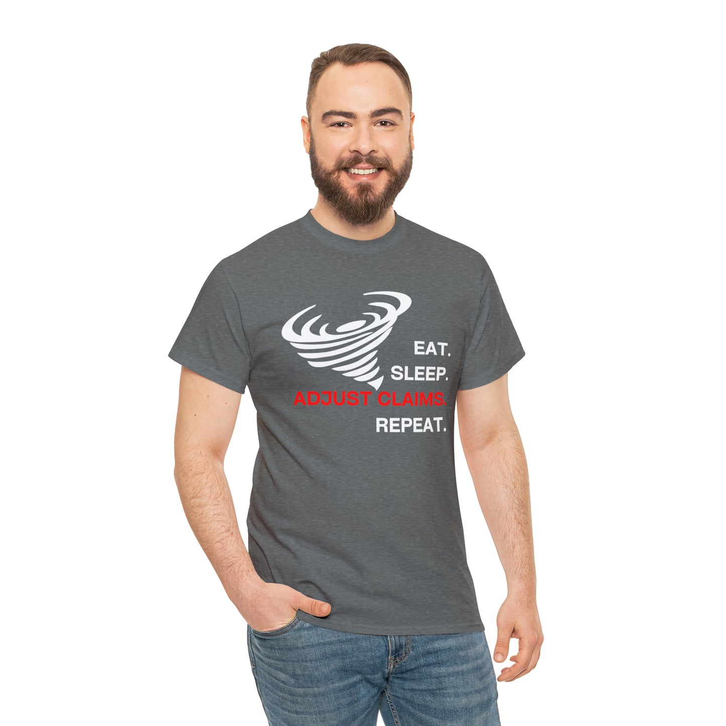 Claims Adjuster (Tornado/White Print) Mouse Pad Unisex Heavy Cotton Tee