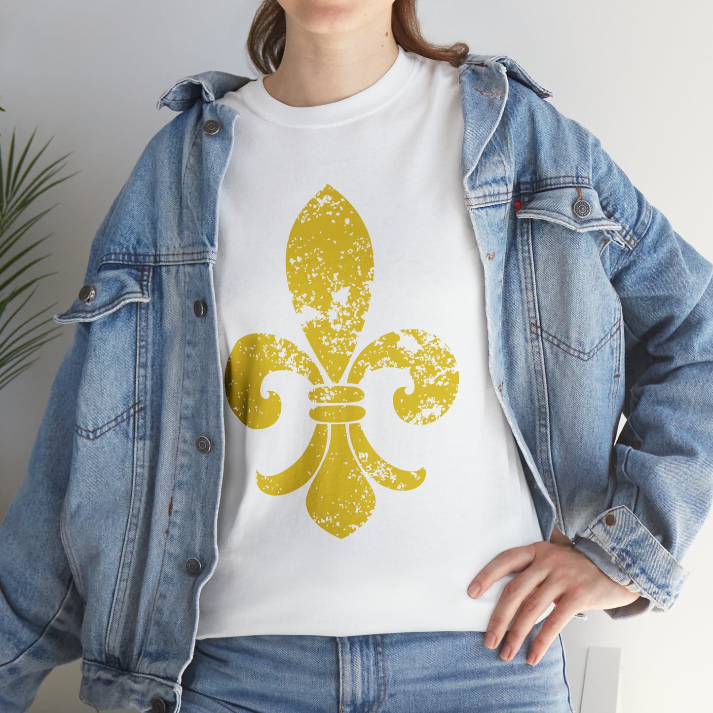 Gold Fleur-De-Lis Heavy Cotton Unisex Tee