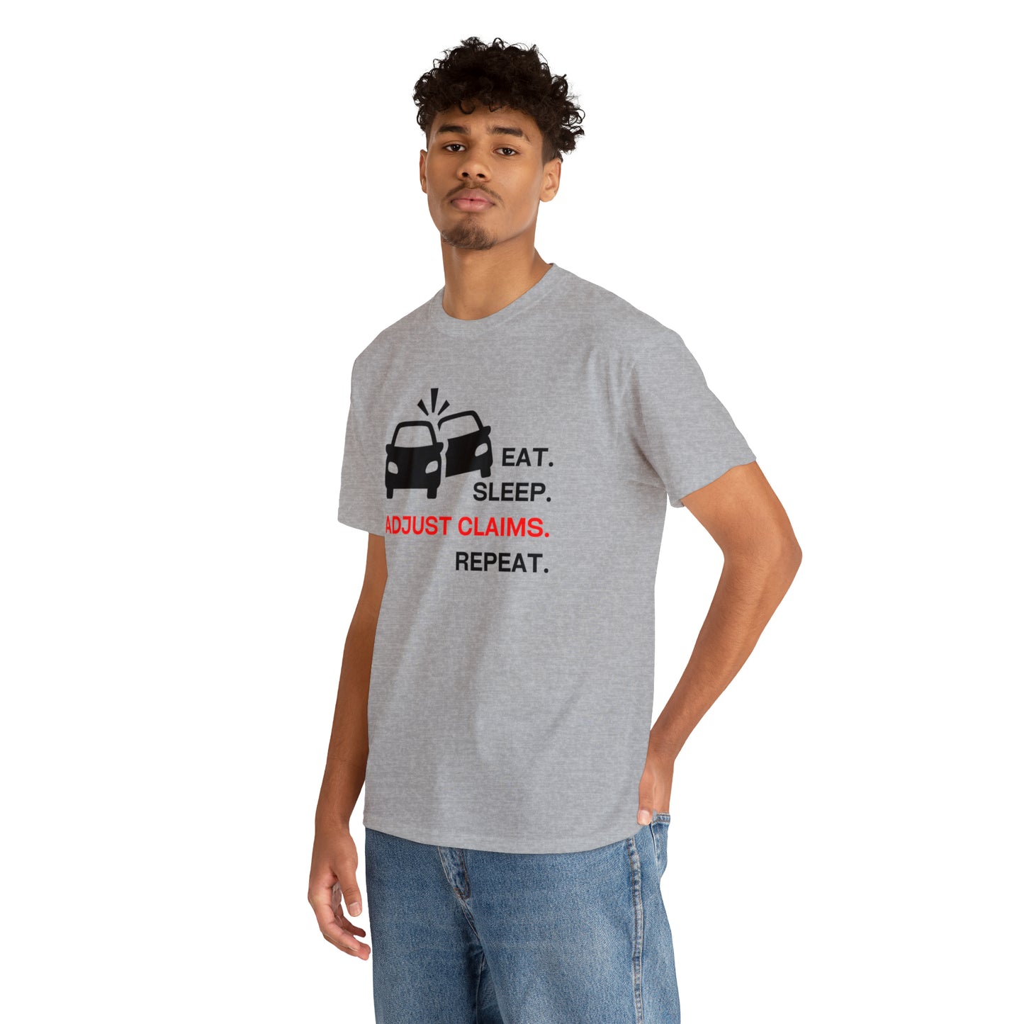 Claims Adjuster (Double Car/ Black Print) Unisex Heavy Cotton Tee