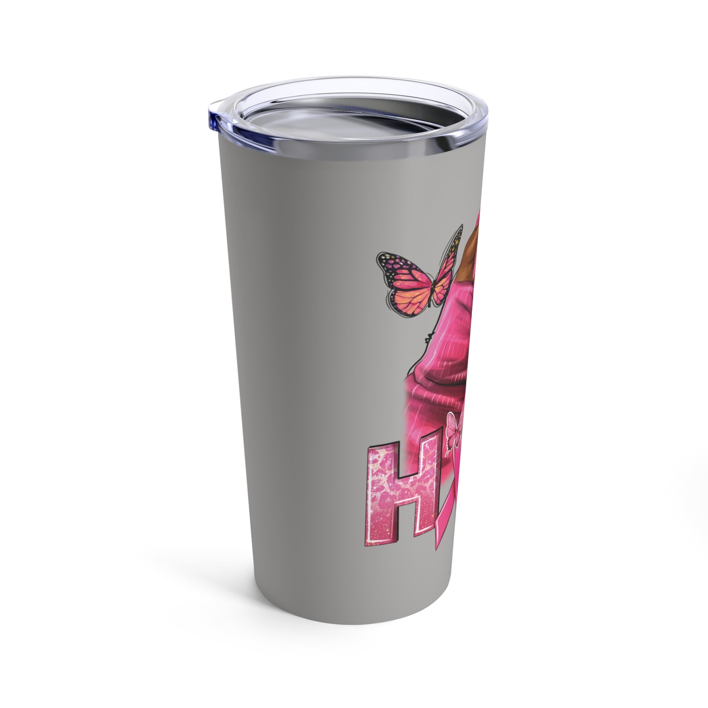 Hope (Breast Cancer Awareness) Sublimated Tumbler - Gray