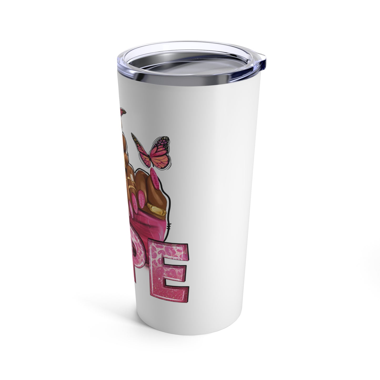 Hope (Breast Cancer Awareness) Sublimated Tumbler - White
