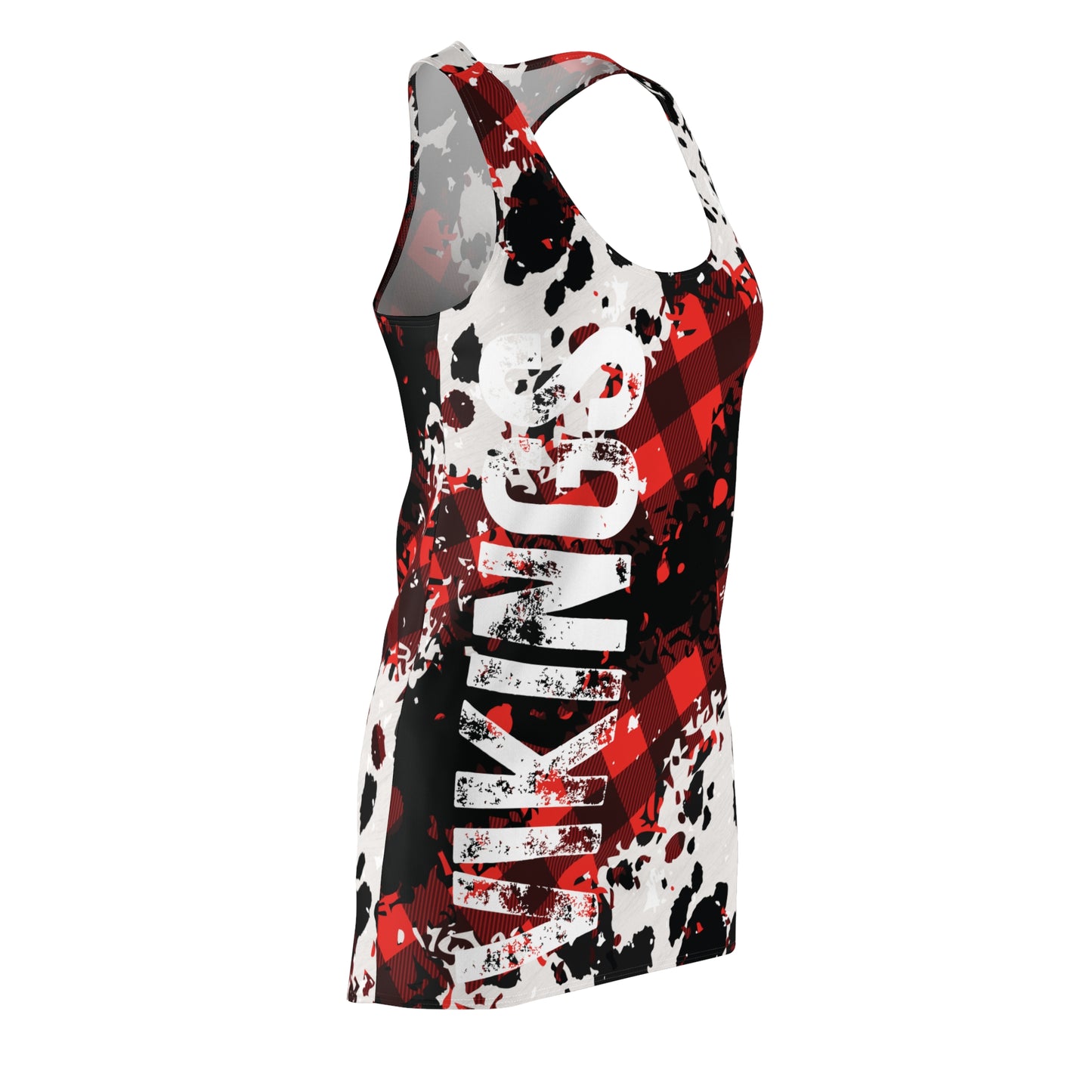 "Vikings Vibes" Cow Print & Buffalo Plaid Razorback Dress – Northside Made Collection