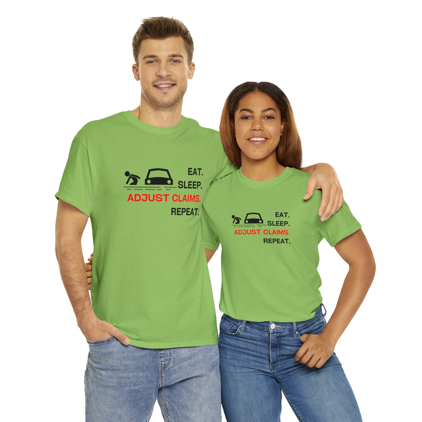 Claims Adjuster (Flooded Car / White) Unisex Heavy Cotton Tee
