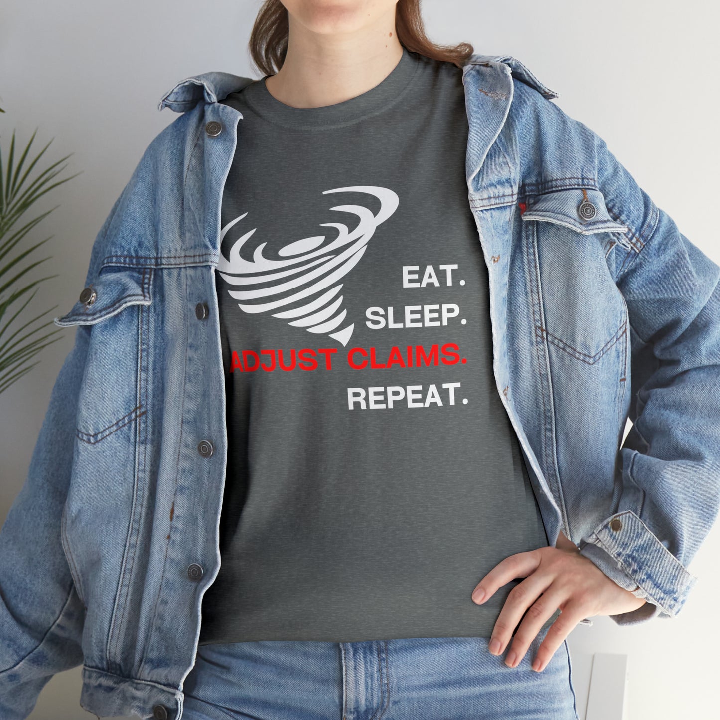 Claims Adjuster (Tornado/White Print) Mouse Pad Unisex Heavy Cotton Tee