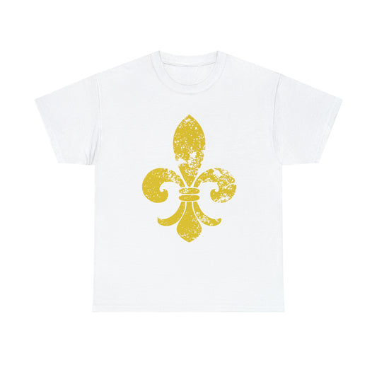 Gold Fleur-De-Lis Heavy Cotton Unisex Tee