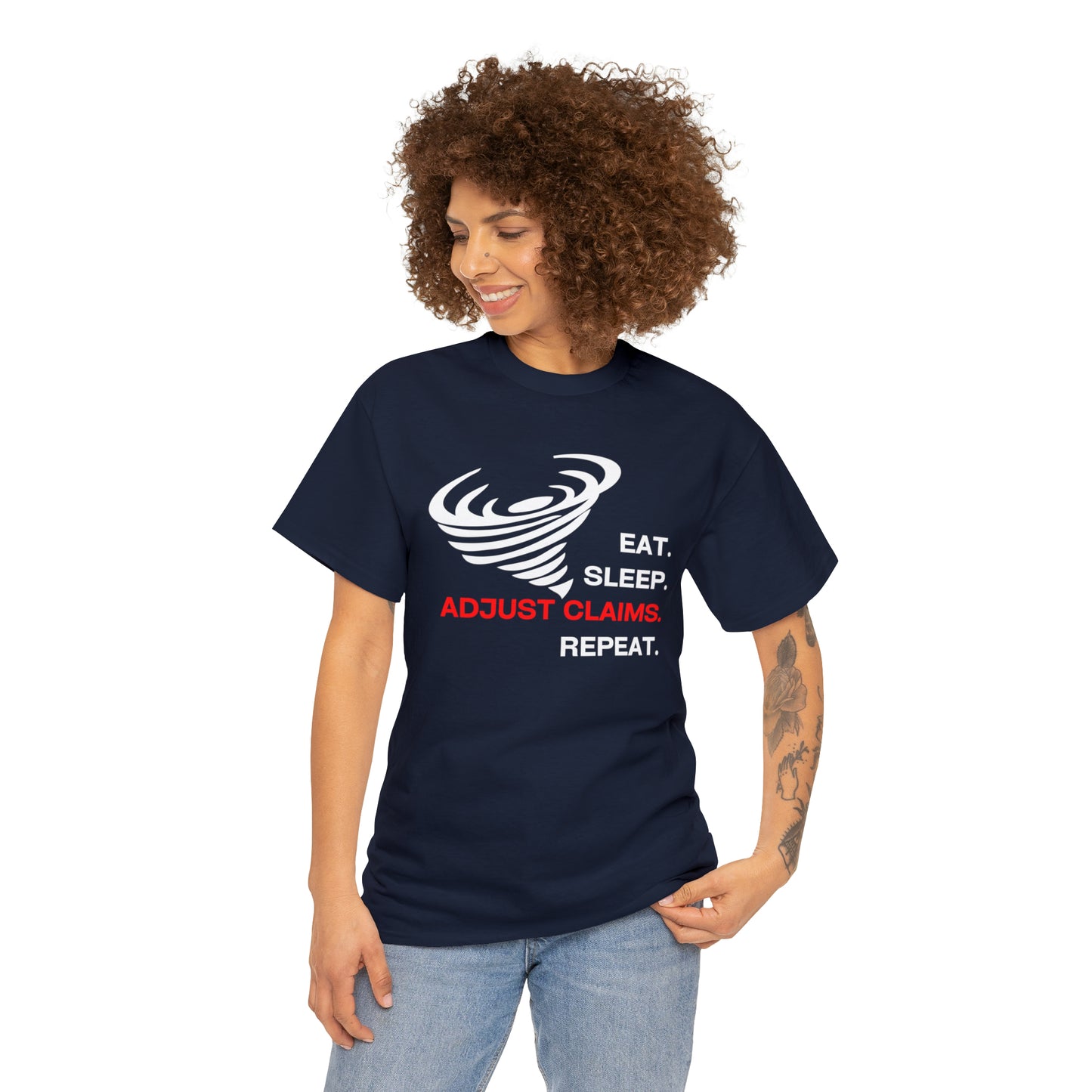 Claims Adjuster (Tornado/White Print) Mouse Pad Unisex Heavy Cotton Tee