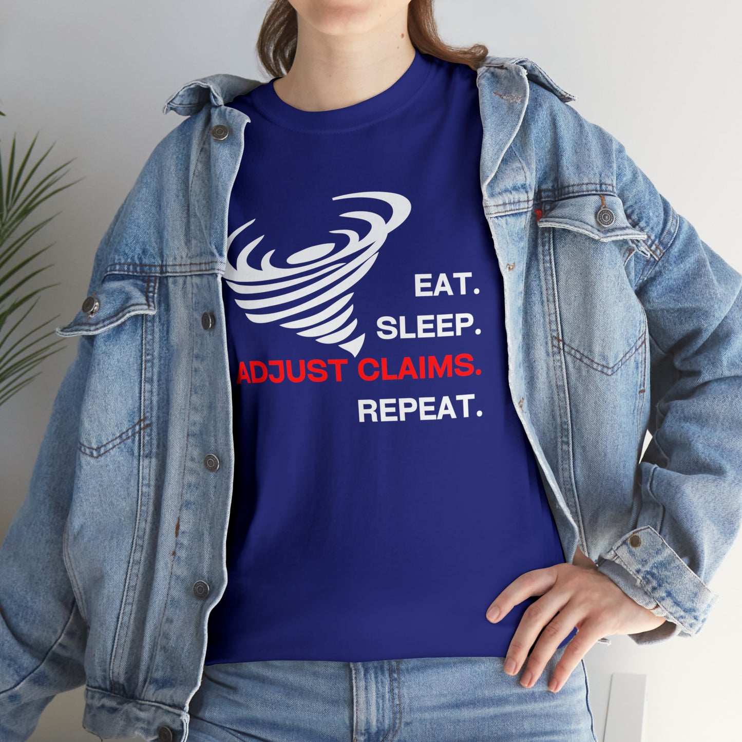 Claims Adjuster (Tornado/White Print) Mouse Pad Unisex Heavy Cotton Tee