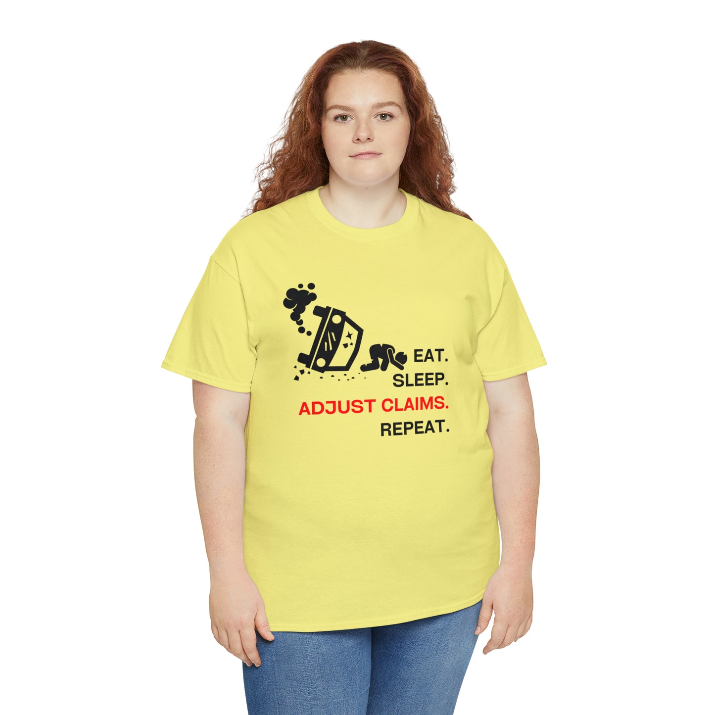 Claims Adjuster (Car Flip/Driver/Black) Unisex Heavy Cotton Tee
