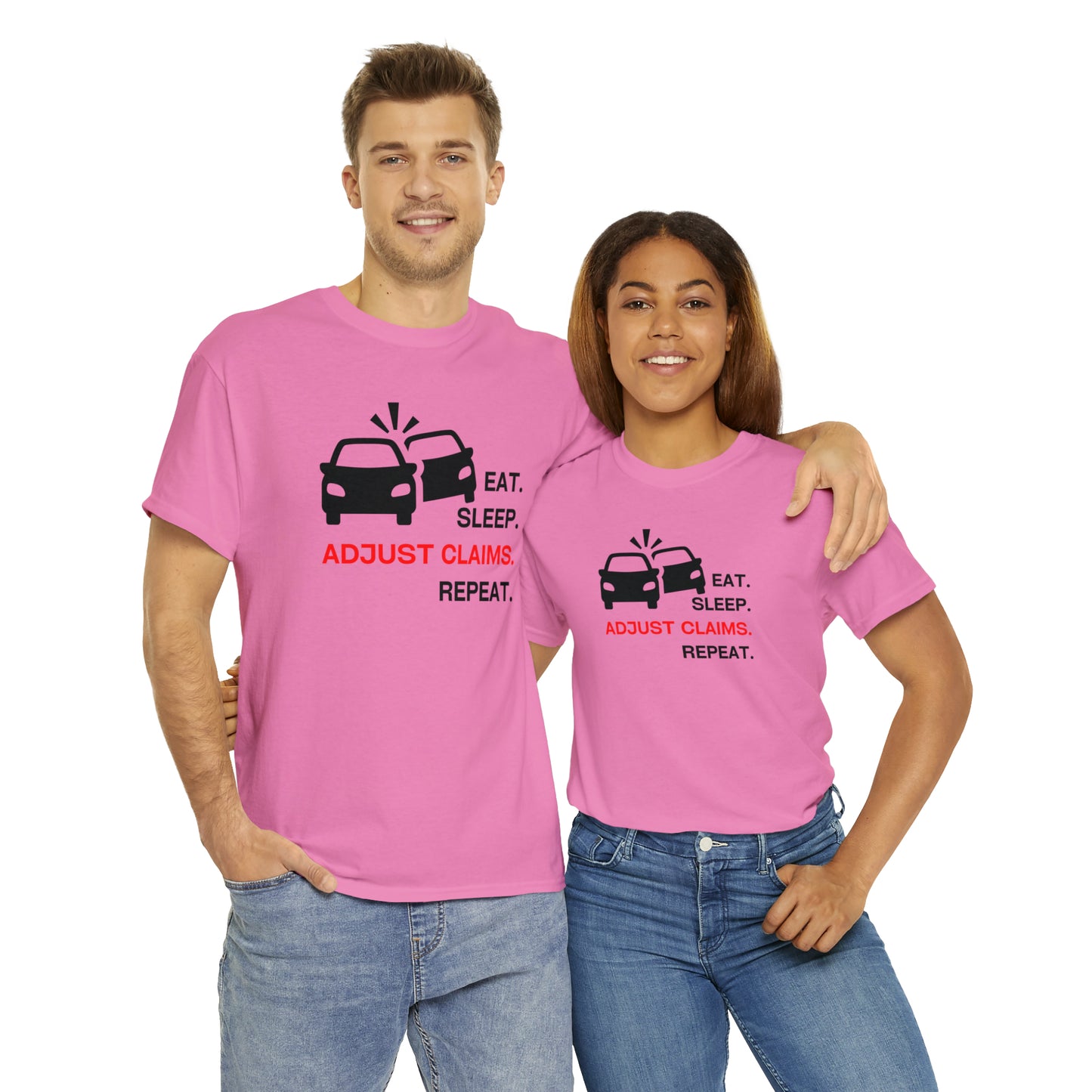 Claims Adjuster (Double Car/ Black Print) Unisex Heavy Cotton Tee