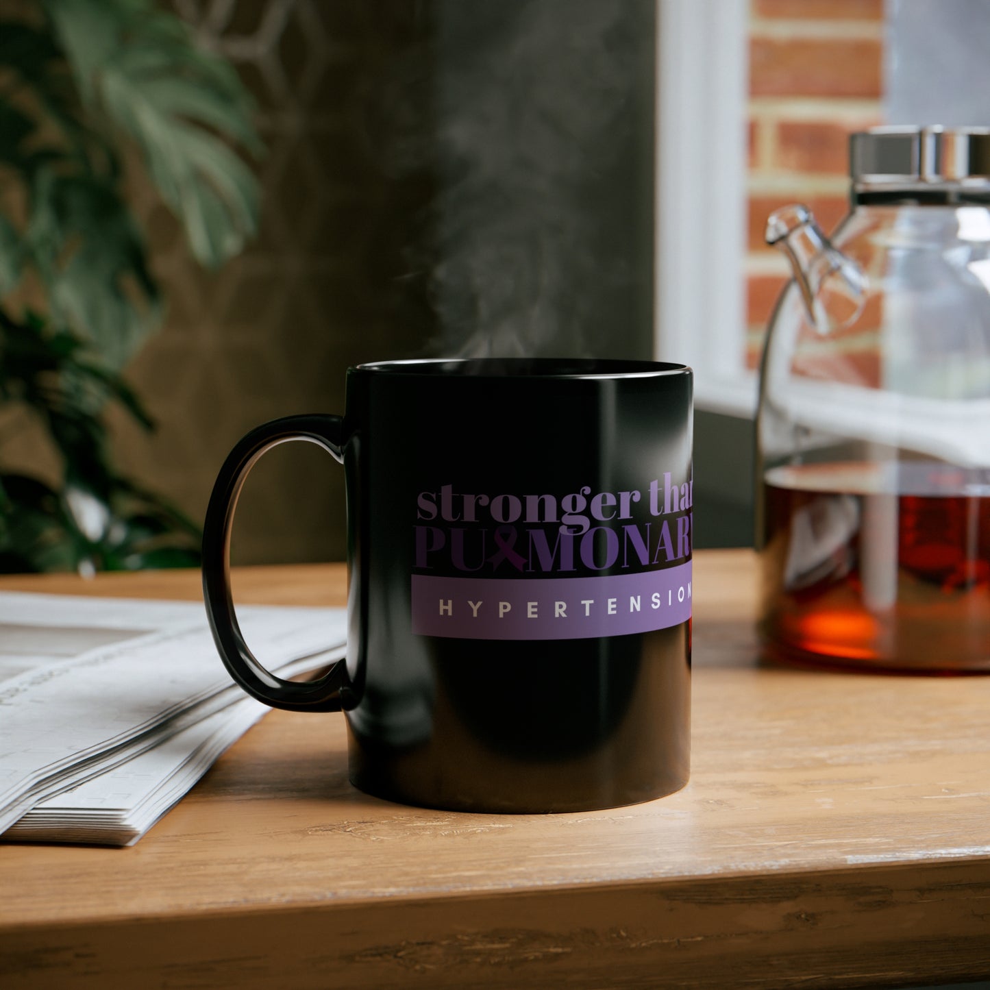 Stronger Than Pulmonary Hypertension 11oz Black Mug