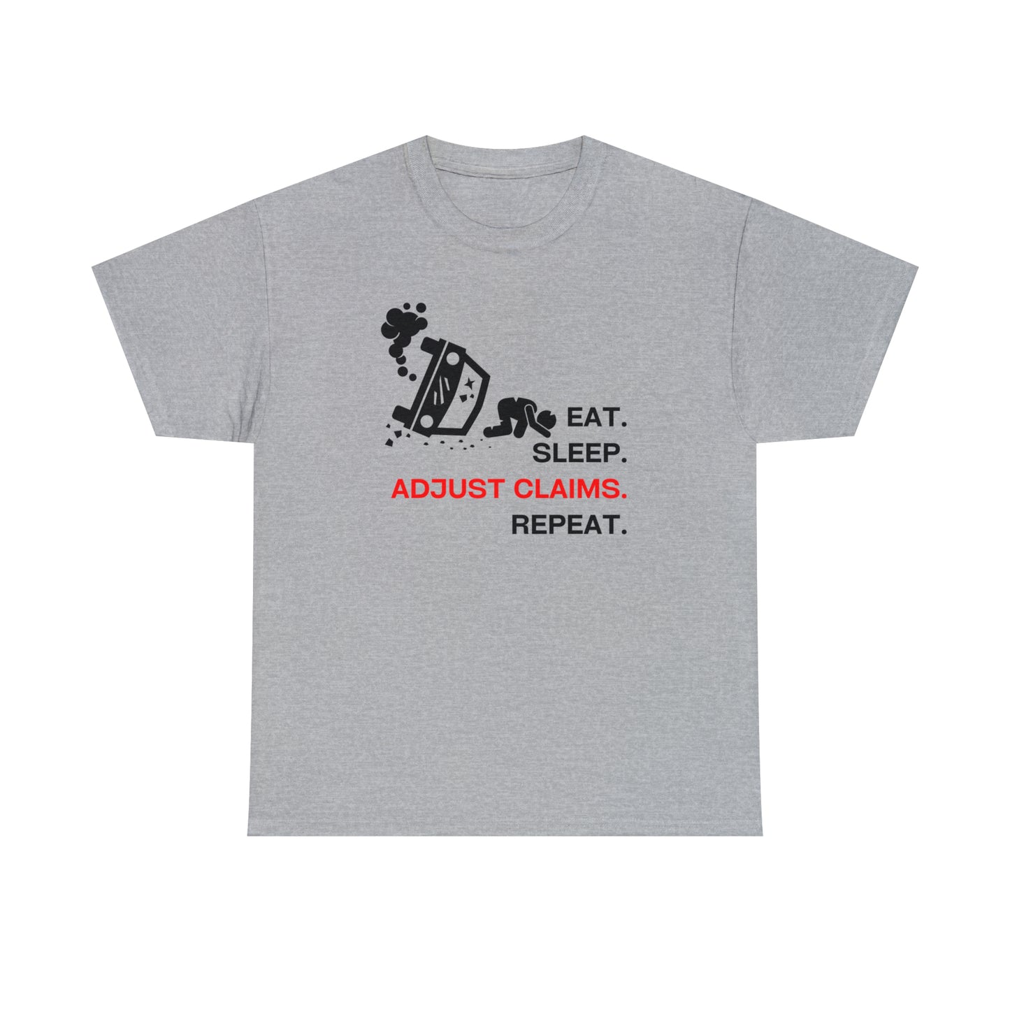 Claims Adjuster (Car Flip/Driver/Black) Unisex Heavy Cotton Tee