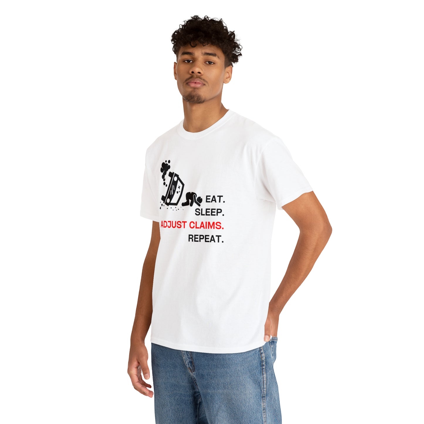 Claims Adjuster (Car Flip/Driver/Black) Unisex Heavy Cotton Tee