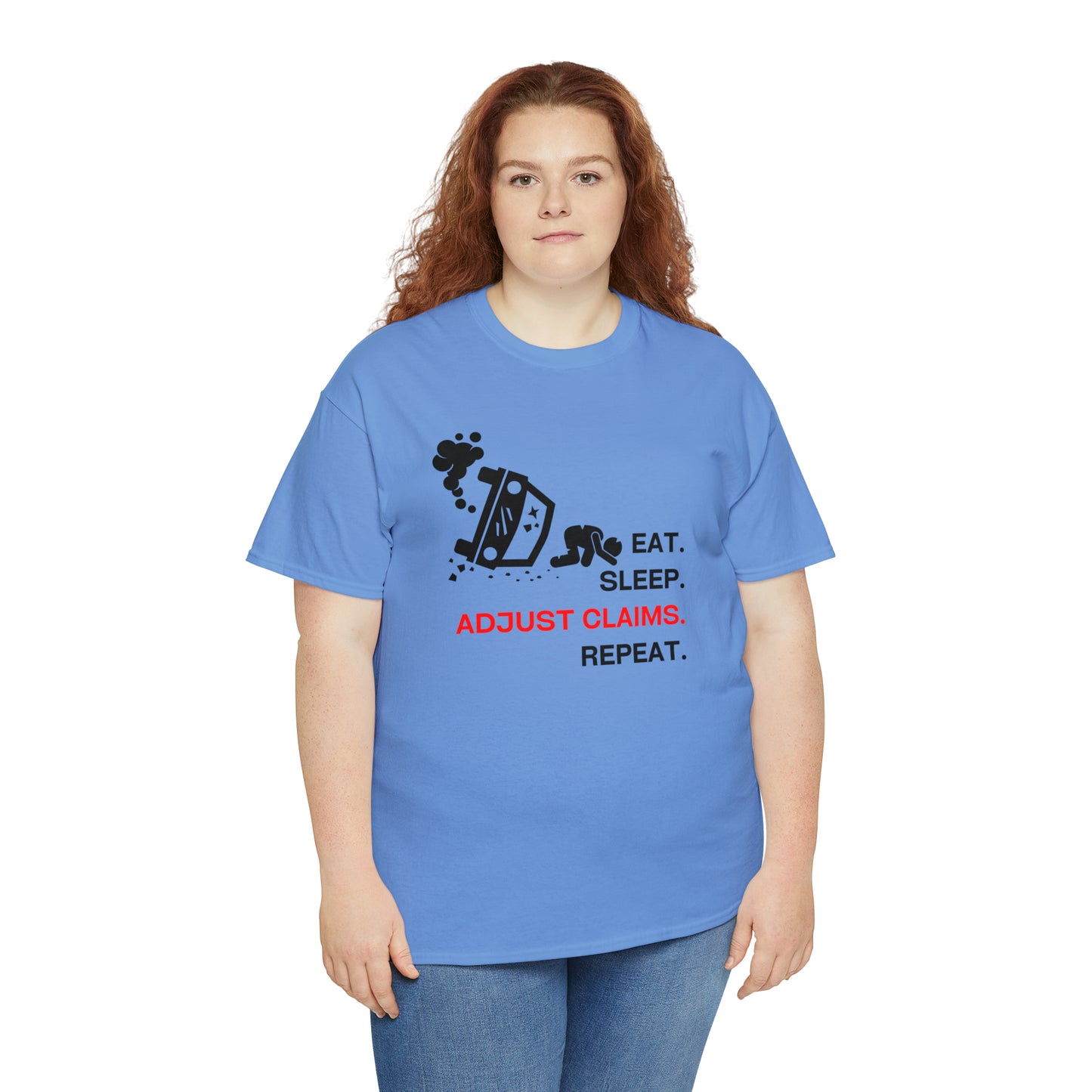 Claims Adjuster (Car Flip/Driver/Black) Unisex Heavy Cotton Tee