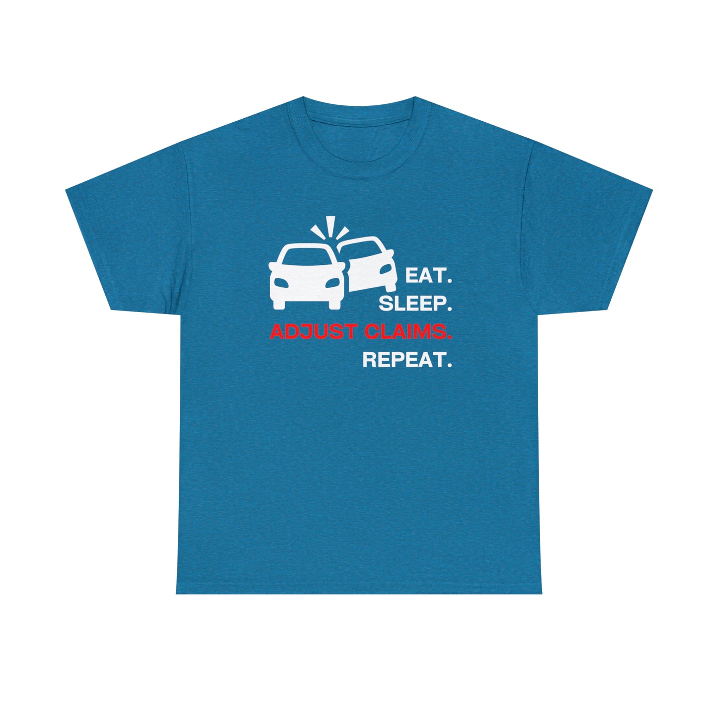 Claims Adjuster (Double Car/ White Print) Unisex Heavy Cotton Tee
