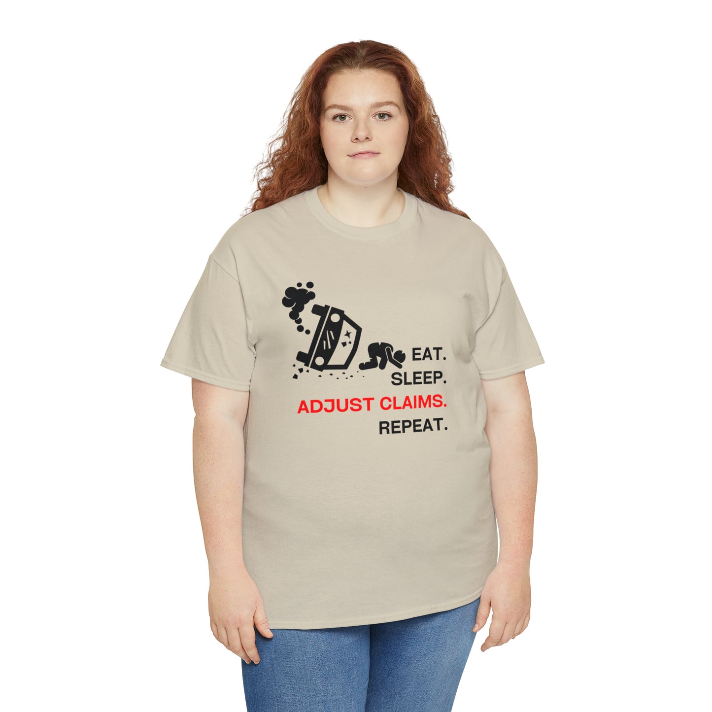 Claims Adjuster (Car Flip/Driver/Black) Unisex Heavy Cotton Tee