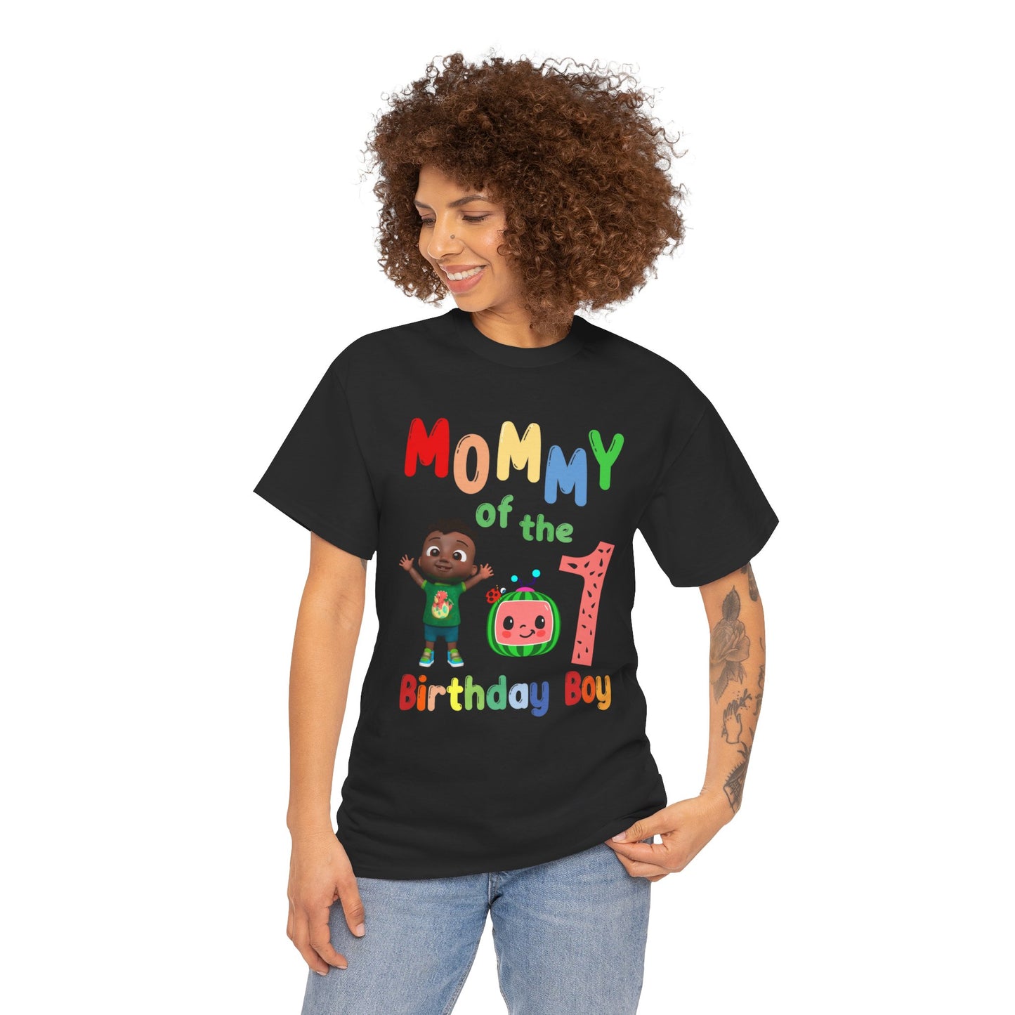 Coco Melon - Birthday Boy- Age 1 - Mommy Heavy Cotton Tee