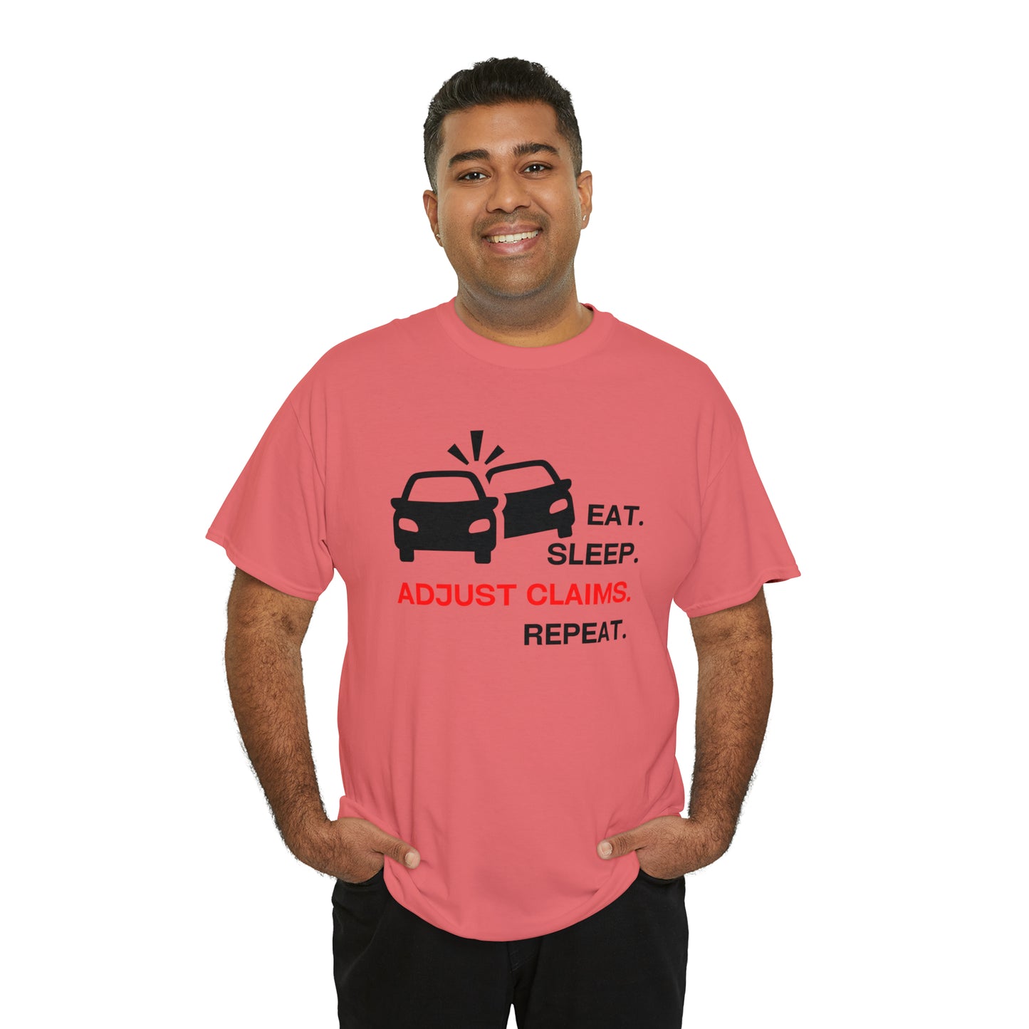 Claims Adjuster (Double Car/ Black Print) Unisex Heavy Cotton Tee