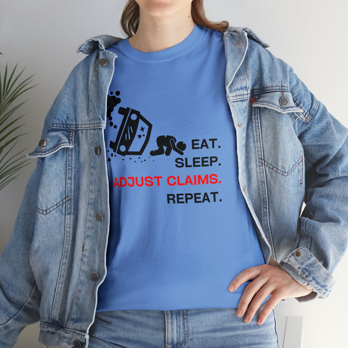 Claims Adjuster (Car Flip/Driver/Black) Unisex Heavy Cotton Tee