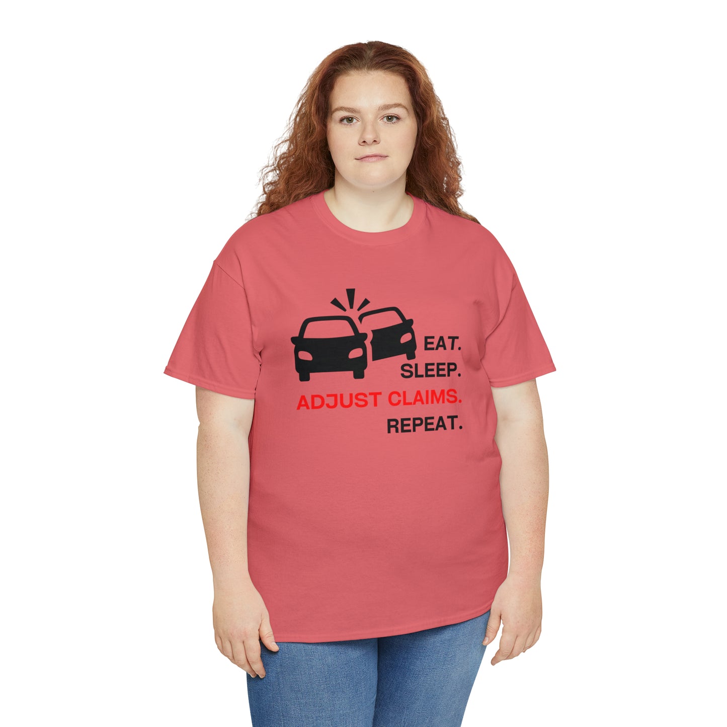 Claims Adjuster (Double Car/ Black Print) Unisex Heavy Cotton Tee