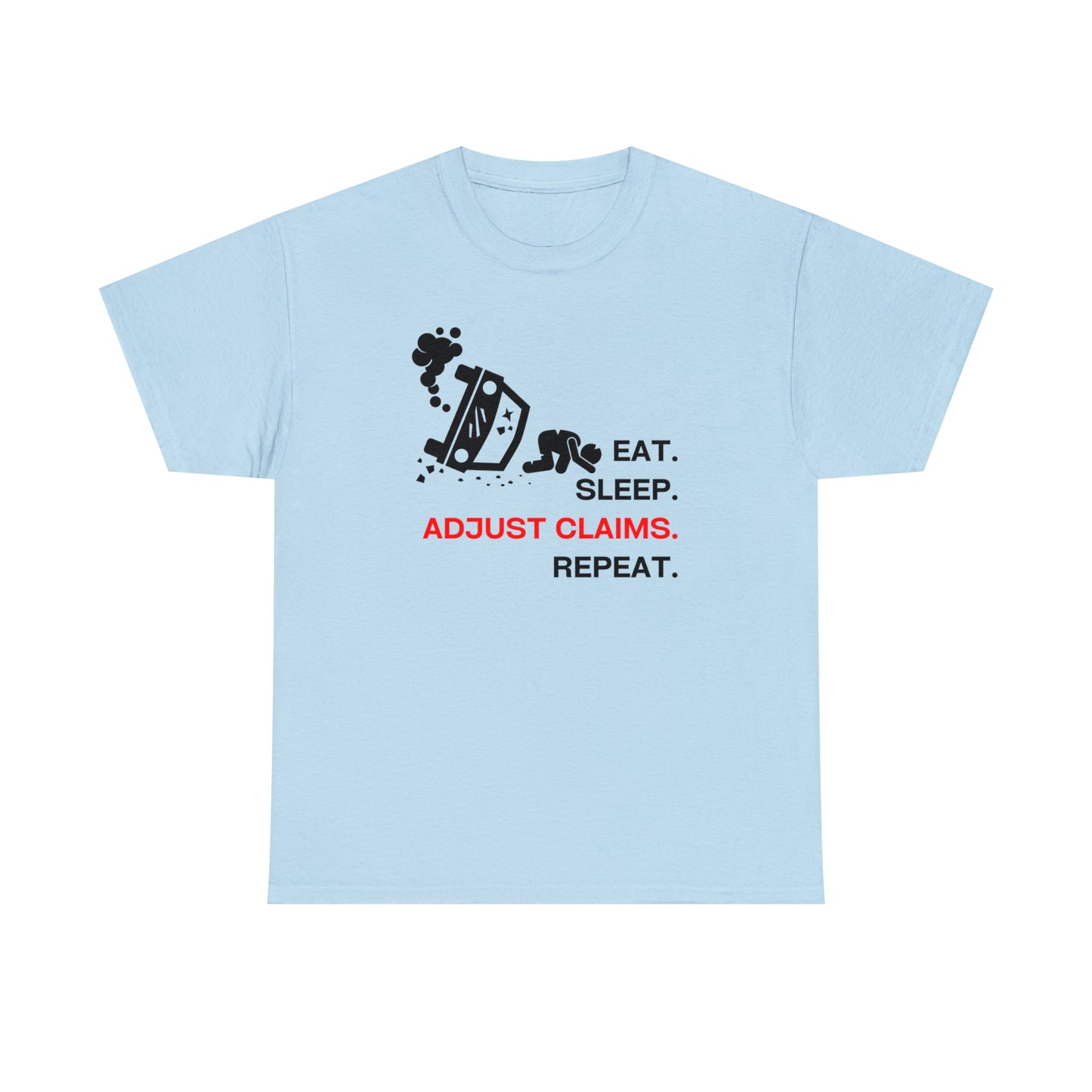 Claims Adjuster (Car Flip/Driver/Black) Unisex Heavy Cotton Tee