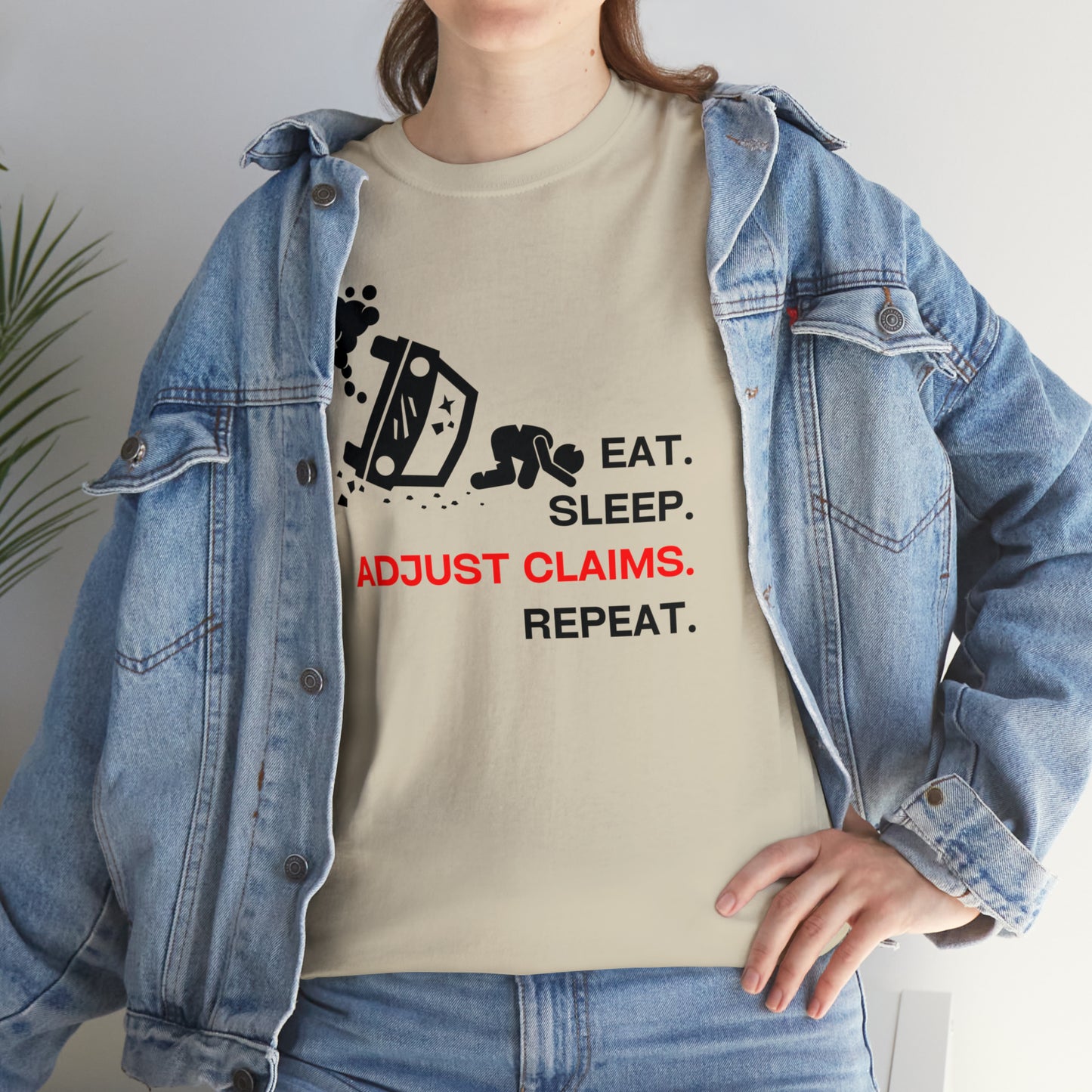 Claims Adjuster (Car Flip/Driver/Black) Unisex Heavy Cotton Tee