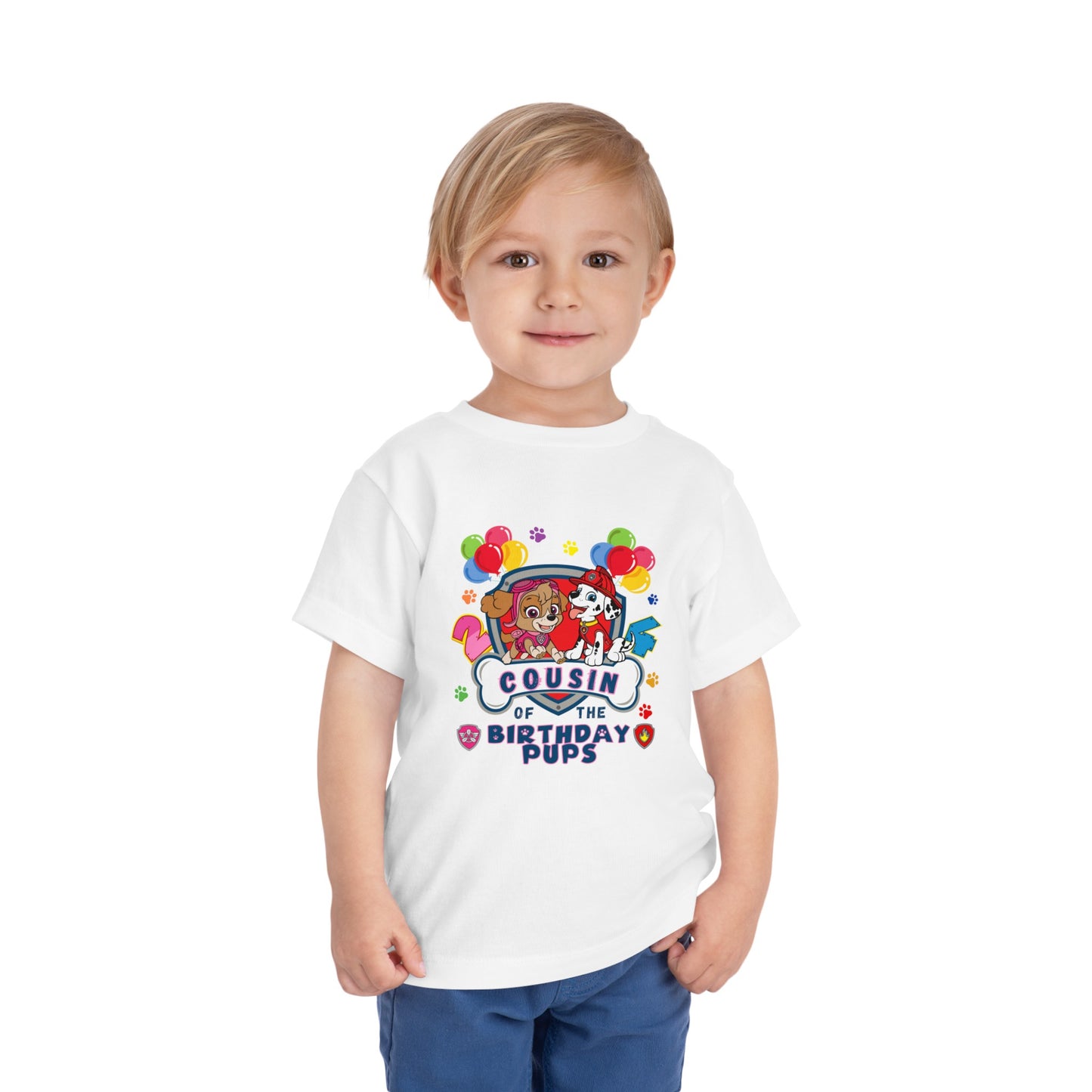 Cousin of the Birthday Pups/ Ages 2 & 4 / Toddler Short Sleeve Tee