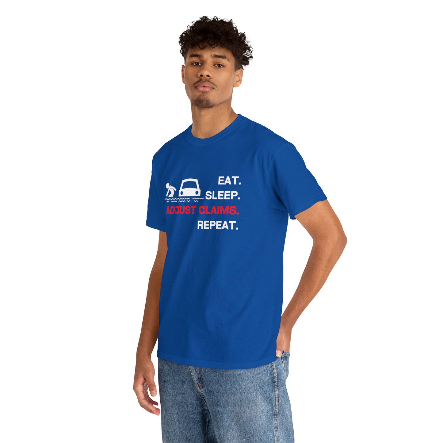 Claims Adjuster (Flooded Car / White) Unisex Heavy Cotton Tee