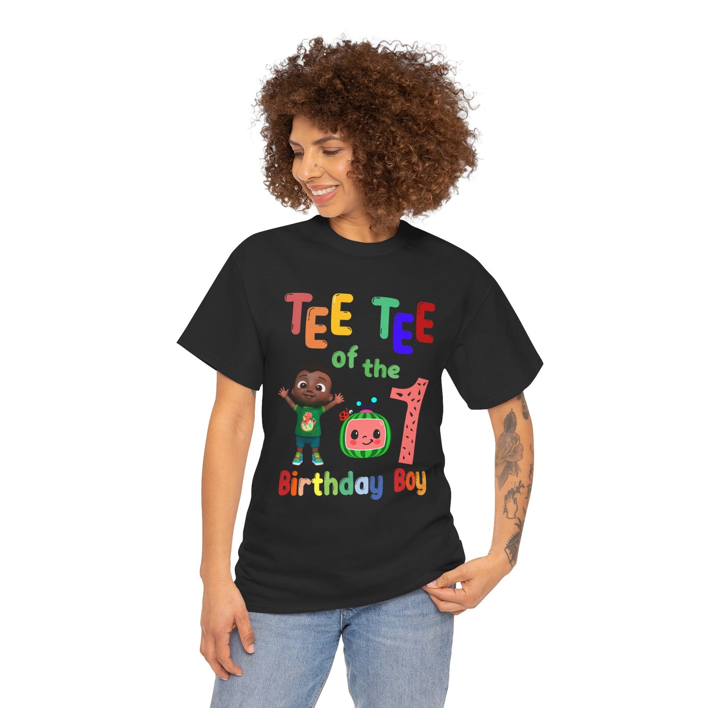 Coco Melon - Birthday Boy- Age 1 - Tee Tee Heavy Cotton Tee
