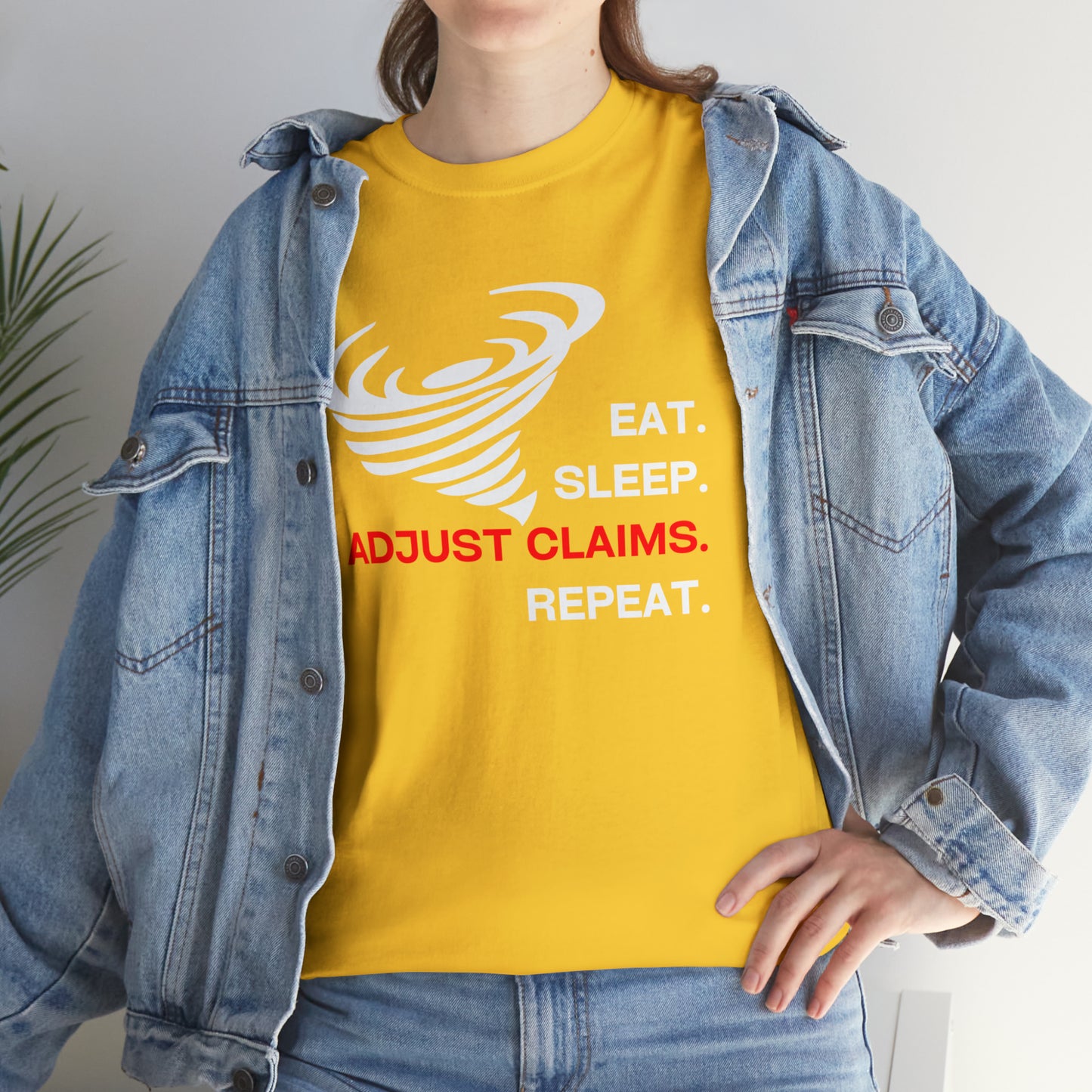 Claims Adjuster (Tornado/White Print) Mouse Pad Unisex Heavy Cotton Tee
