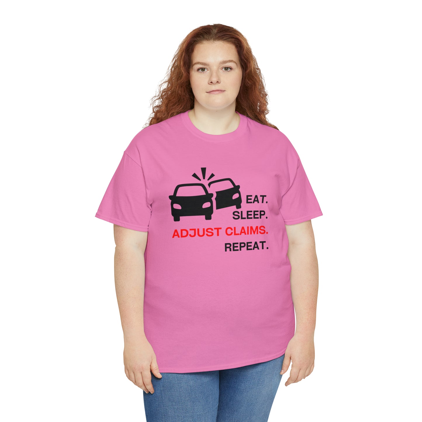Claims Adjuster (Double Car/ Black Print) Unisex Heavy Cotton Tee