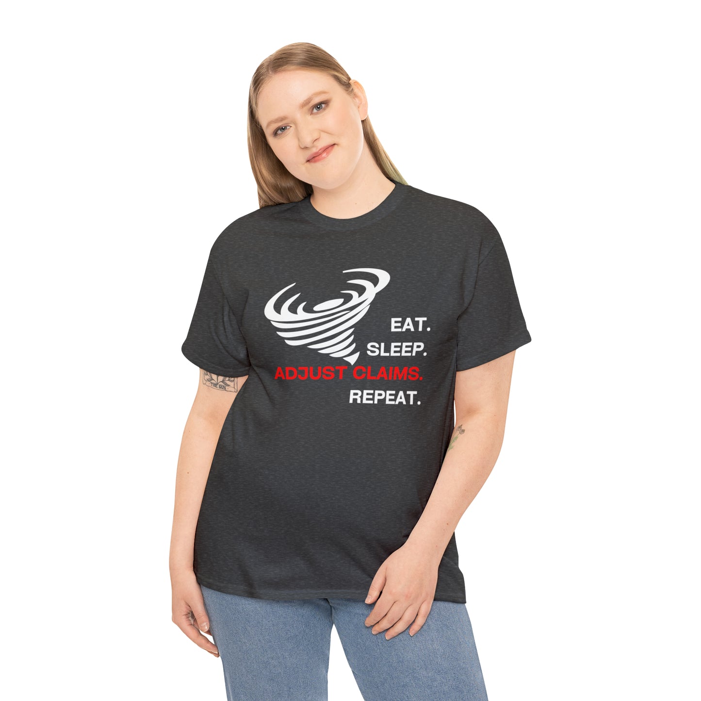 Claims Adjuster (Tornado/White Print) Mouse Pad Unisex Heavy Cotton Tee