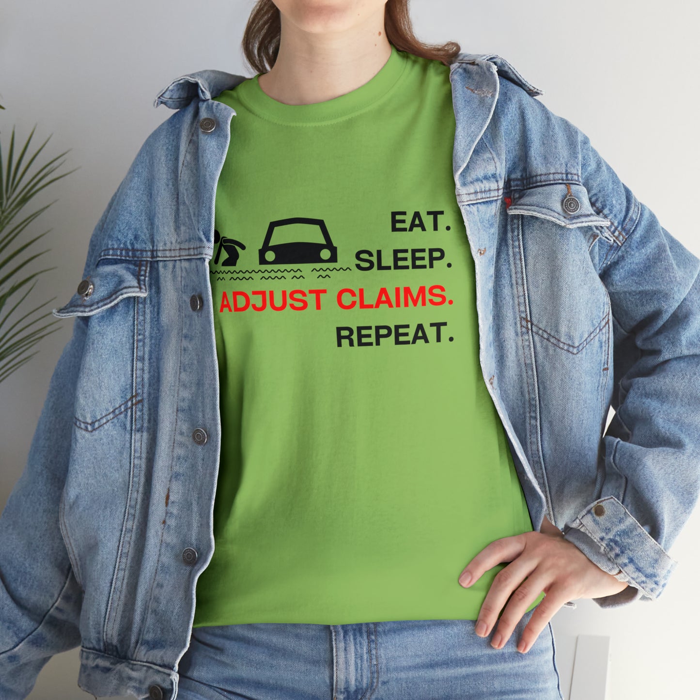 Claims Adjuster (Flooded Car / White) Unisex Heavy Cotton Tee