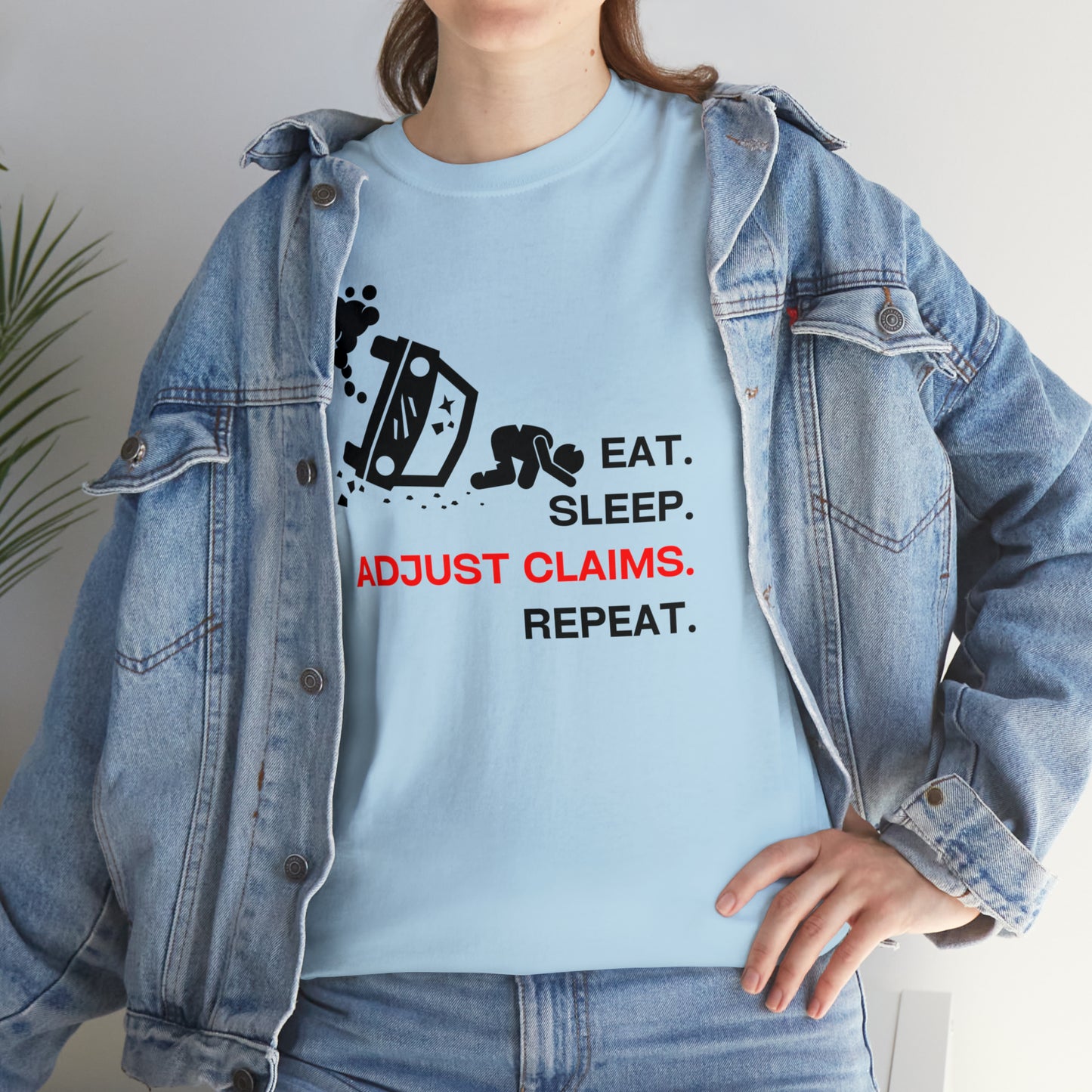 Claims Adjuster (Car Flip/Driver/Black) Unisex Heavy Cotton Tee