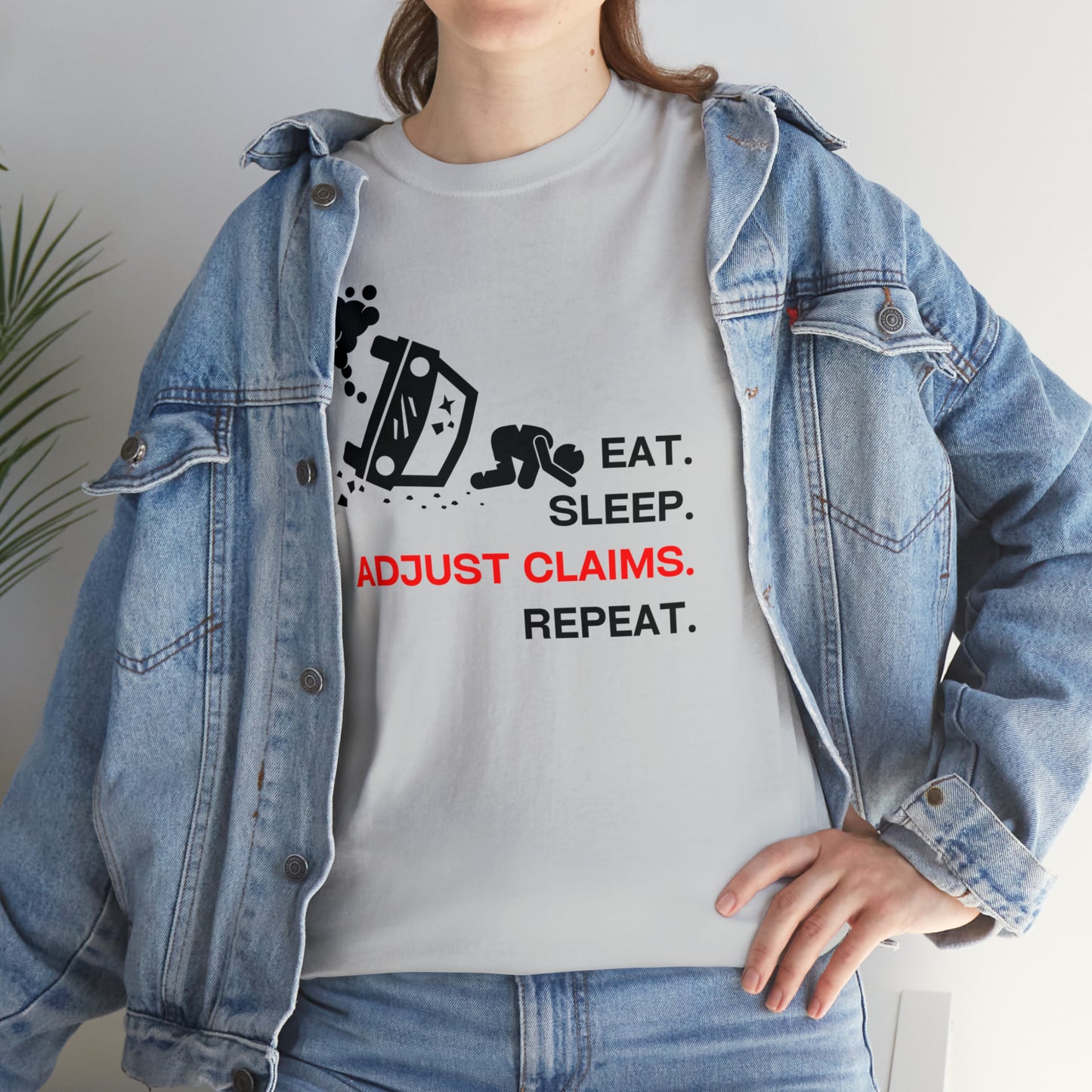 Claims Adjuster (Car Flip/Driver/Black) Unisex Heavy Cotton Tee