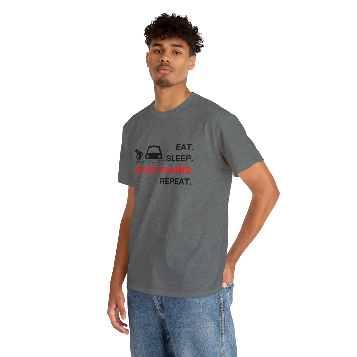 Claims Adjuster (Flooded Car / White) Unisex Heavy Cotton Tee