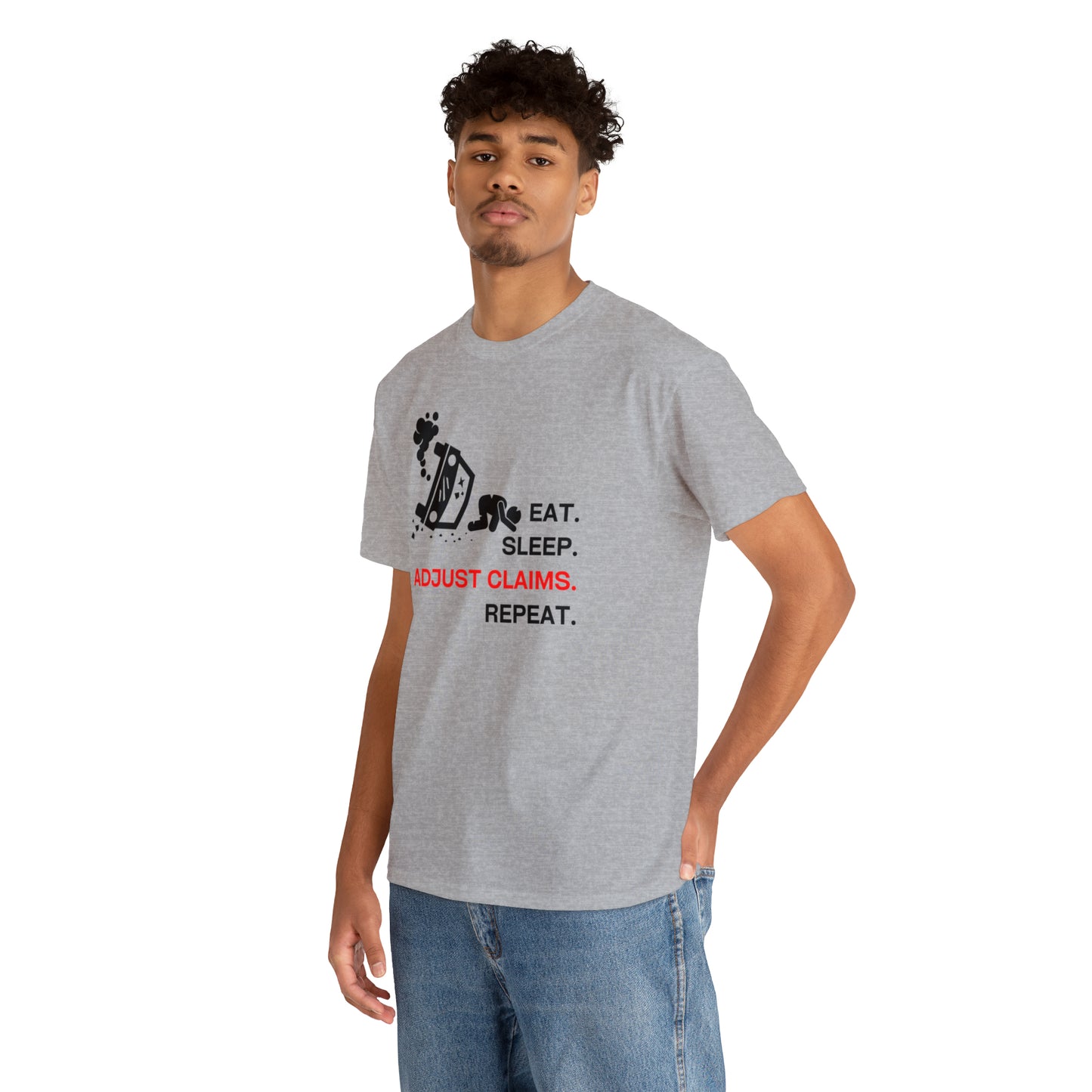 Claims Adjuster (Car Flip/Driver/Black) Unisex Heavy Cotton Tee