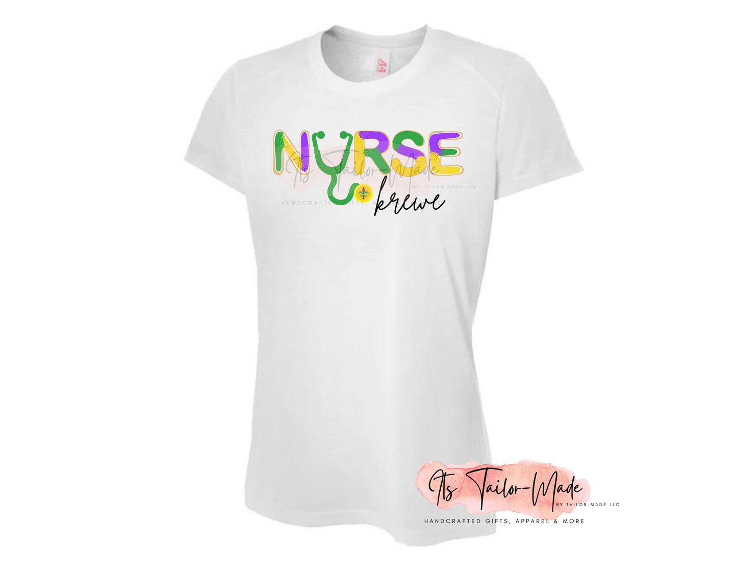 Sublimated - Nurse Krewe (King Cake) White Shirt
