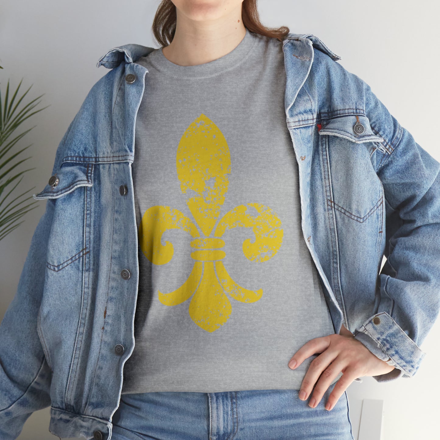 Gold Fleur-De-Lis Heavy Cotton Unisex Tee