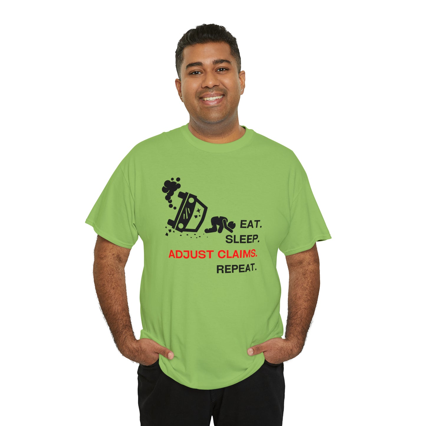 Claims Adjuster (Car Flip/Driver/Black) Unisex Heavy Cotton Tee