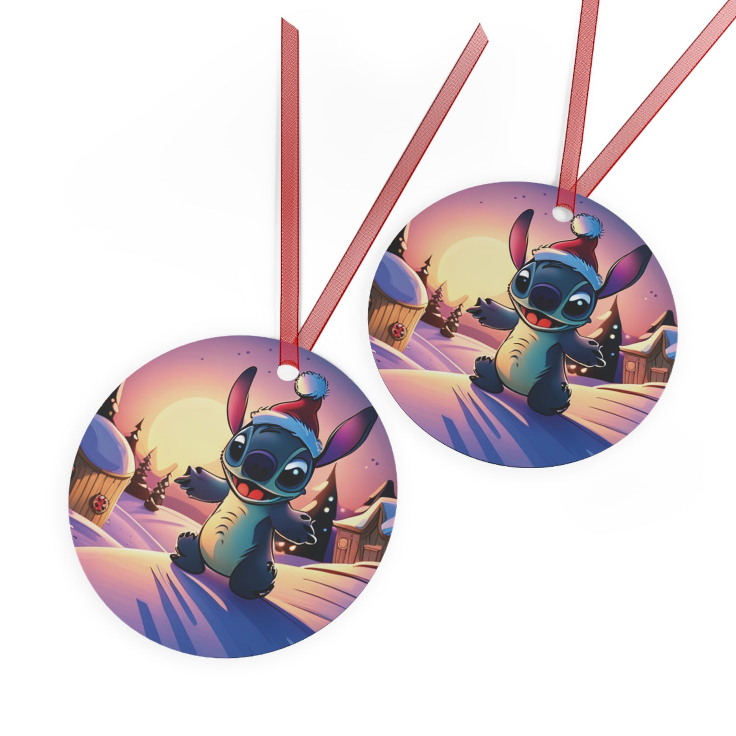 Stitch Inspired Metal Ornament