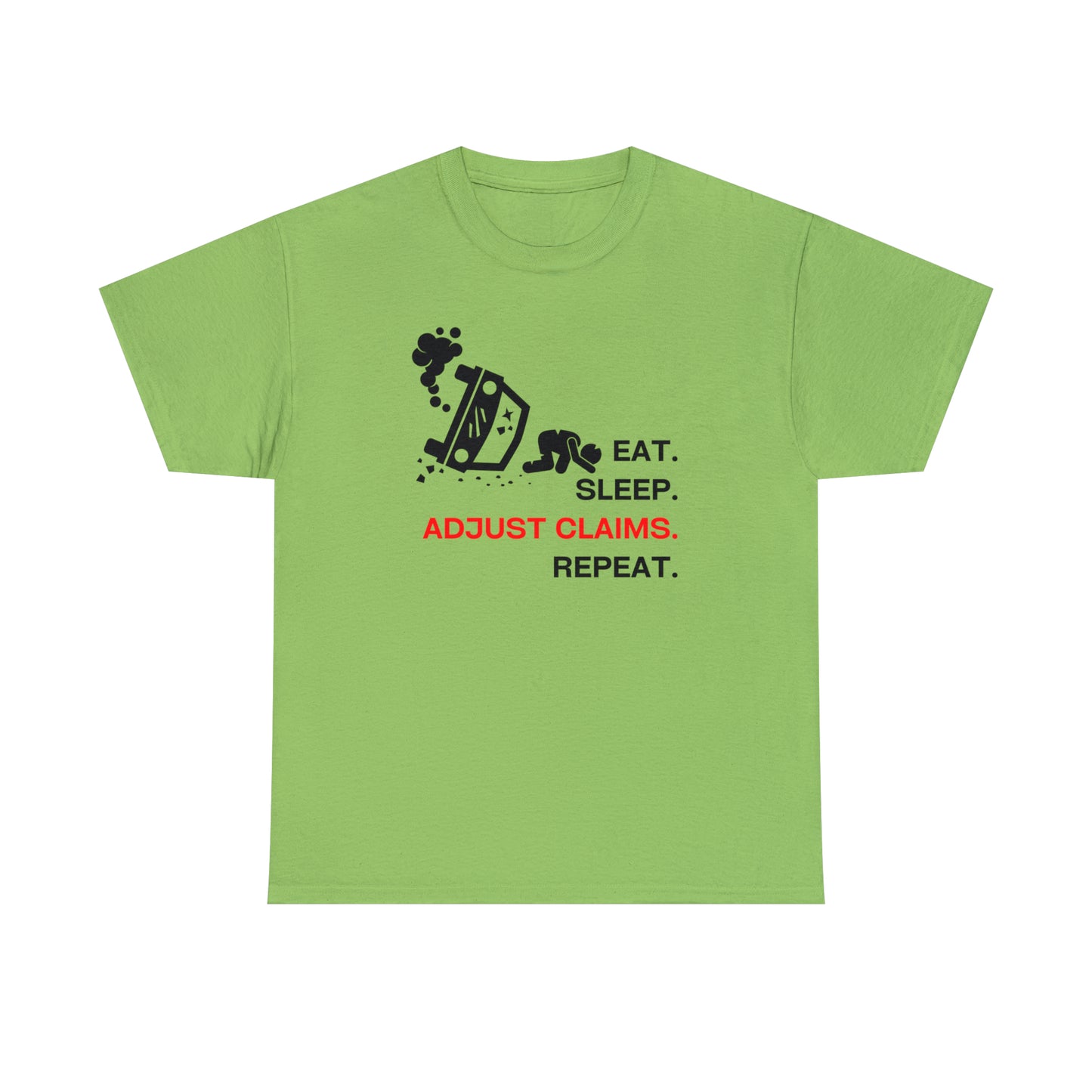 Claims Adjuster (Car Flip/Driver/Black) Unisex Heavy Cotton Tee