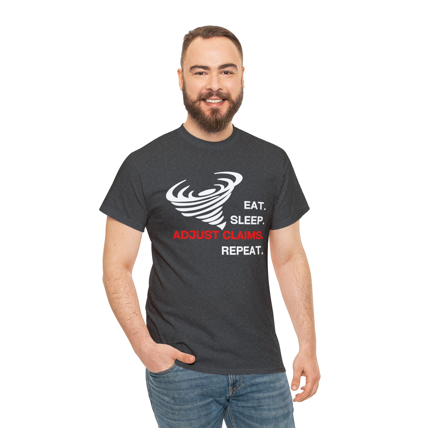 Claims Adjuster (Tornado/White Print) Mouse Pad Unisex Heavy Cotton Tee