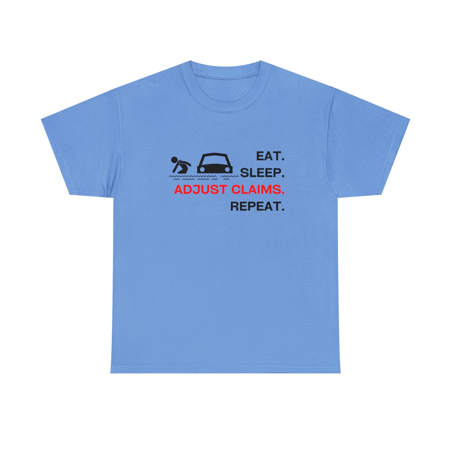 Claims Adjuster (Flooded Car / White) Unisex Heavy Cotton Tee