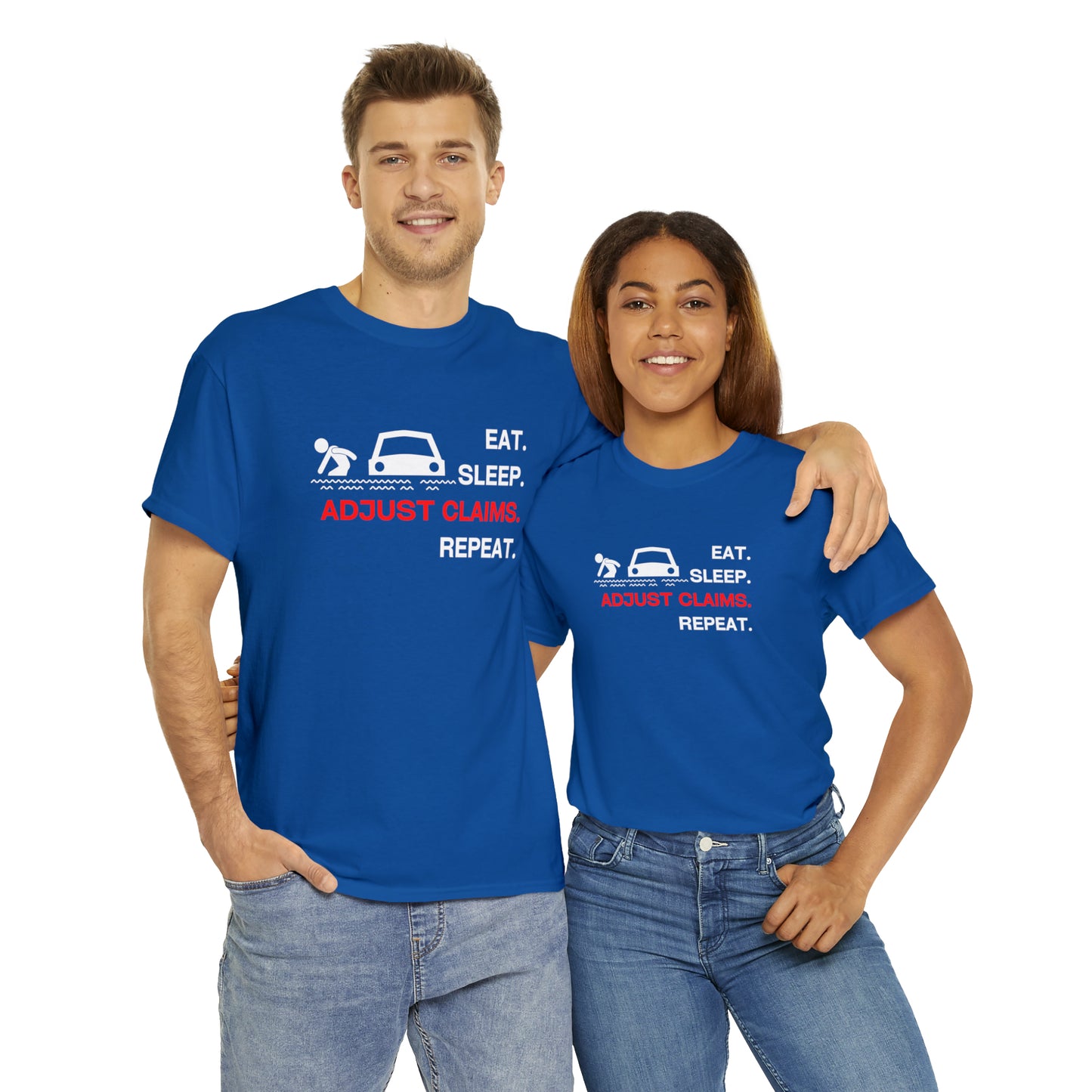 Claims Adjuster (Flooded Car / White) Unisex Heavy Cotton Tee