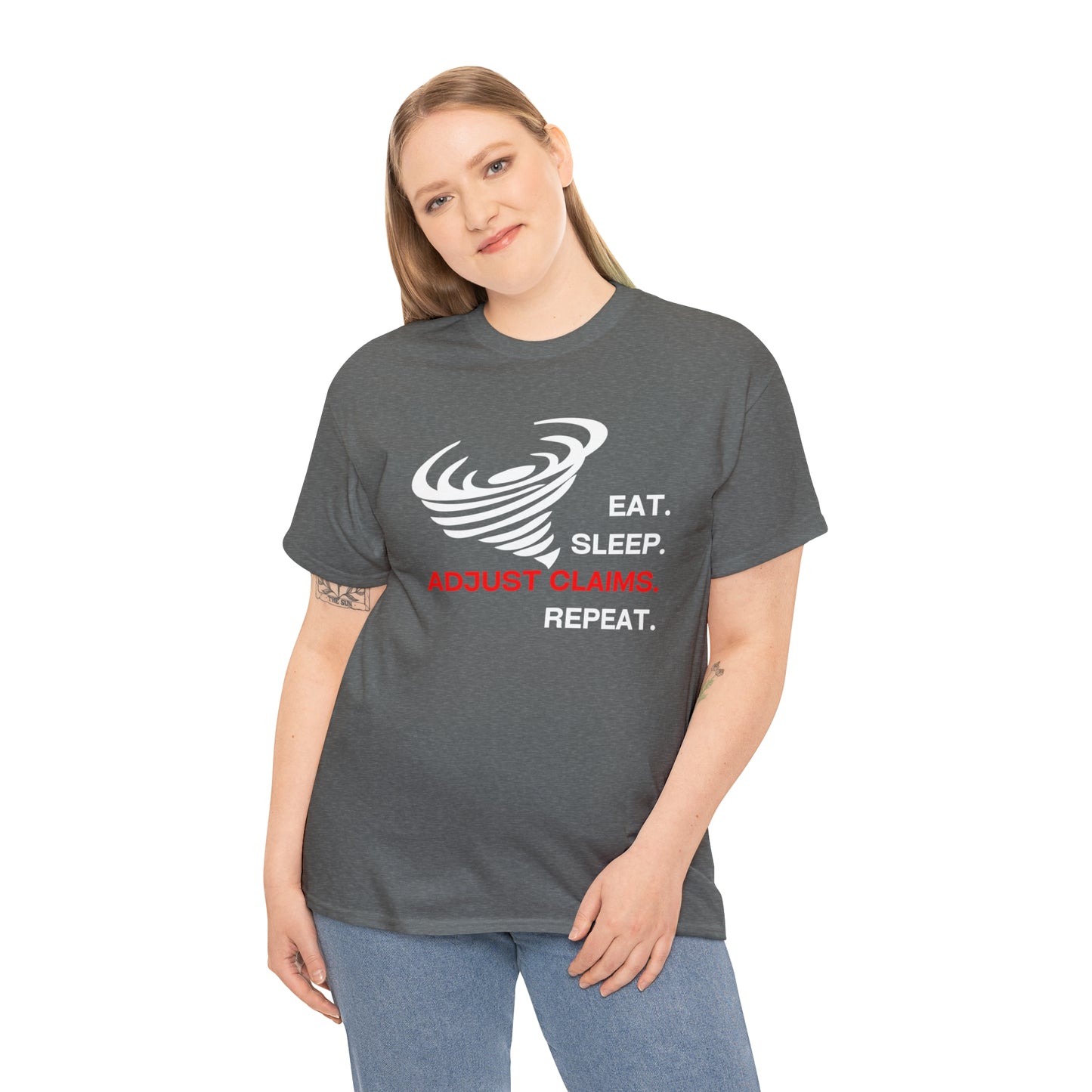 Claims Adjuster (Tornado/White Print) Mouse Pad Unisex Heavy Cotton Tee