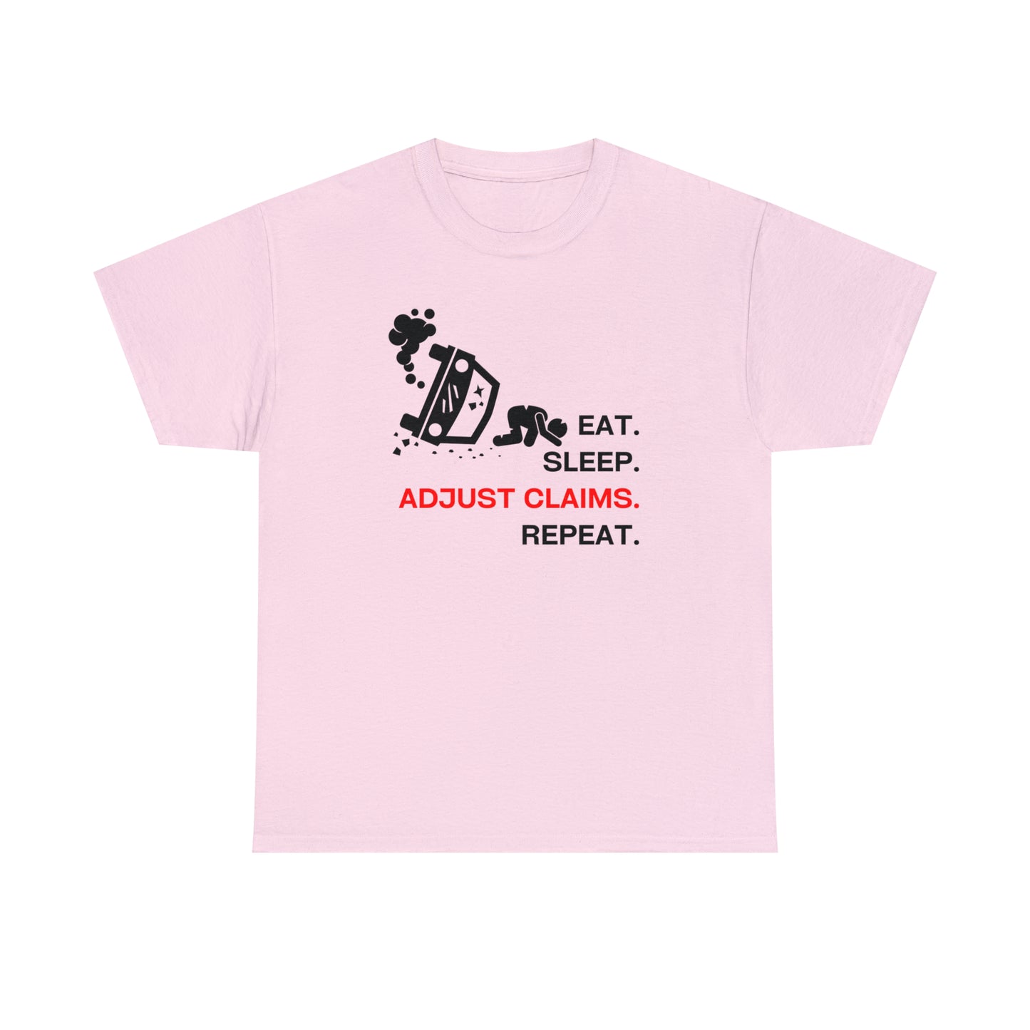 Claims Adjuster (Car Flip/Driver/Black) Unisex Heavy Cotton Tee
