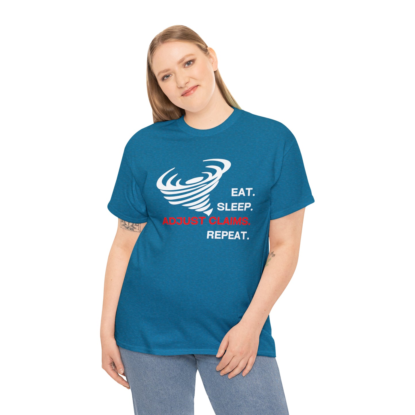 Claims Adjuster (Tornado/White Print) Mouse Pad Unisex Heavy Cotton Tee