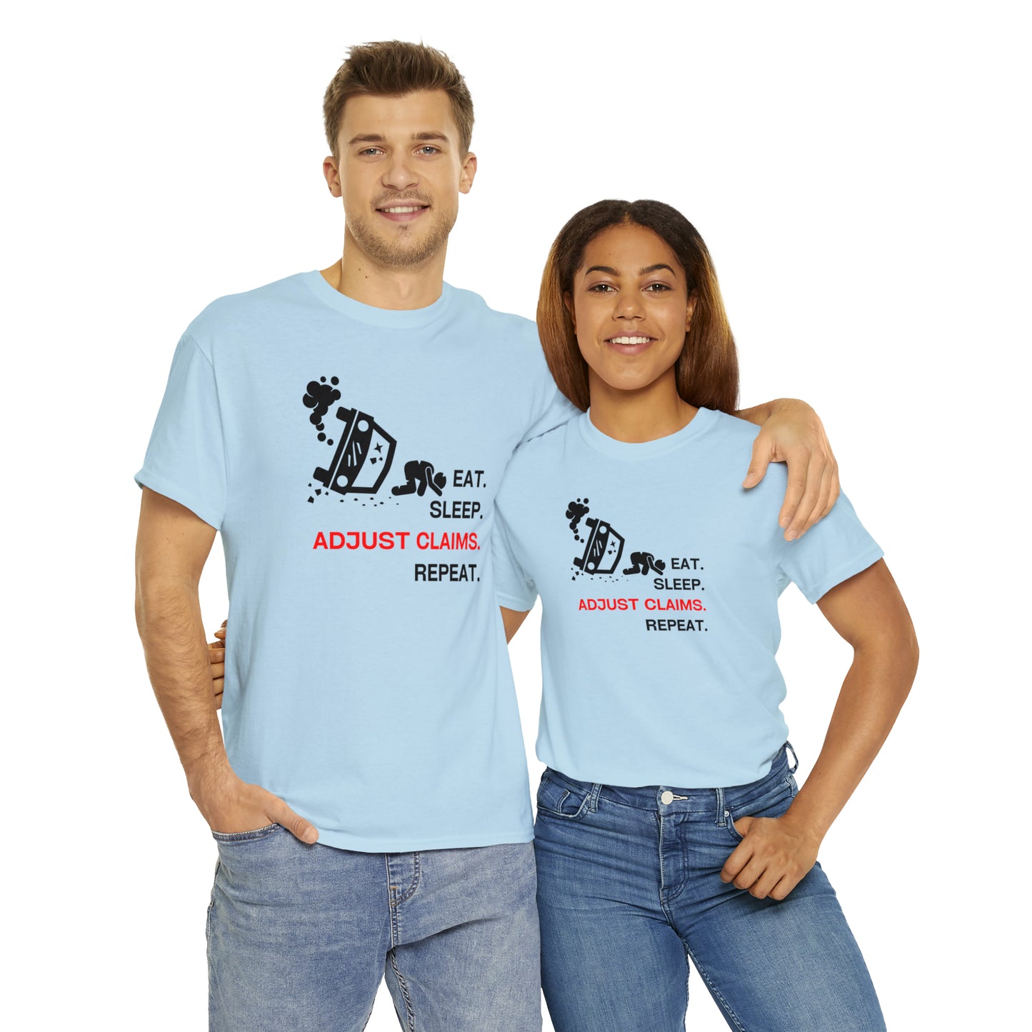 Claims Adjuster (Car Flip/Driver/Black) Unisex Heavy Cotton Tee