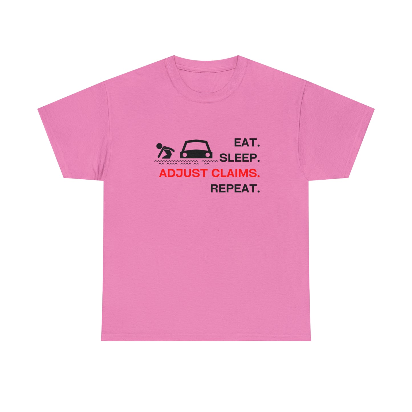 Claims Adjuster (Flooded Car / White) Unisex Heavy Cotton Tee